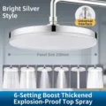 Hogedruk 230mm verchroomde douchekop met 6 straalstanden en universele interface - 9 Inch 6-Functie Zilver Stijl