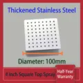 4 inch square stainless steel shower head with 100mm diameter - 4 Inch Square