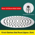 10 inch round stainless steel rain shower head with universal G1/2 connector - 10 Inch Round