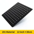 12-inch matte black square stainless steel rainfall shower head replacement part - 12 Inch Square Black