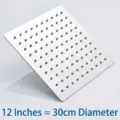 12-inch stainless steel square top spray shower head for bathroom water pressure - 12 Inch Square