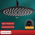10 inch matte black stainless steel high pressure rain shower head with universal interface - 10 Inch Round Black