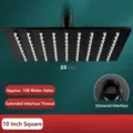 Premium 10 inch matte black square high pressure stainless steel rainfall shower head - 10 Inch Square Black