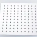 Durable square stainless steel shower head featuring grey anti-clog silicone nozzles - Square Single Head / 8 Inch