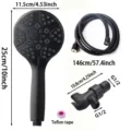 Set completo doccetta nero opaco con tubo flessibile, supporto e dimensioni incluse - Set Completo Nero Americano