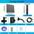 Matte black stainless steel shower kit with rainfall head, hose, and accessories - 8-Inch Set / Black