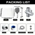Complete 12-inch stainless steel rainfall shower head set packing list with hose and arm - 12 Inch / Silver