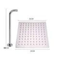 Modern square stainless steel shower head set with 30cm shower arm and 25cm top spray - Square With 30cm Arm / 10" / Silver
