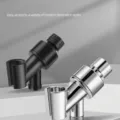 Modern adjustable hand shower head bracket holder in matte black and polished chrome finish - American bracket plating