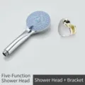 High-pressure chrome 5-function handheld shower head set with wall mount bracket - 5-Mode Shower Head With Holder / Silver