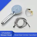 Multifunctional 5-function high pressure handheld shower head with 2m hose and wall bracket - 5-Mode Shower Head Set With 2m Hose And Holder