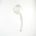 White handheld high-pressure shower head with 3-mode adjustment and stop switch. - 3-Mode White Pressurized
