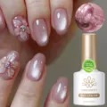 Professional Born Pretty dusty rose cat-eye magnetic gel nail polish with 3D flower nail art - Withered Rose (MY125)