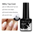 Top coat gel 2-en-1 blanc laiteux LILY'CUTE pour nail art dégradé durable - HEMA/TPO SANS / Top Coat Blanc Laiteux (7ml)