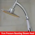 Chrome 15cm pressurized handheld shower head for high pressure bathroom systems - 15cm supercharged shower