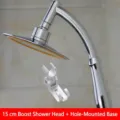 Professional high-pressure shower head set featuring a 15cm head and matching holder - 15cm Pressurized Shower + Aluminum Seat