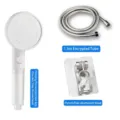 Filtered pressurized shower head set with 1.5m stainless hose and no-drill base - Filtered Shower Head + 1.5m Reinforced Hose + Drill-free Bracket