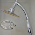 15cm pressurized chrome shower head set with 1.5m flexible stainless steel hose - 15cm pressurized shower +1.5 m encryption tube
