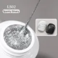 Silver sparkly drawing nail gel LS02 for glittery nail art designs - Sparkly Silvery (LS02)