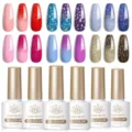 BORN PRETTY 7ml temperature color changing gel polish set with glitter effects for nails - Set / Mystery Realm Style (T17)