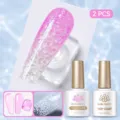 Kit vernis à ongles gel BORN PRETTY avec texture coquillage rose et finition top coat - Ensemble 2 Pièces 01 / Ensemble deux pièces
