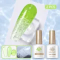 Set de 2 vernis à ongles BORN PRETTY effet ondulations d'eau vert et top coat fini - Ensemble 2 Pièces 03 / Ensemble deux pièces