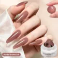 BORN PRETTY 15ml Nude Brown 04 gel d'extension d'ongles non collant multifonctionnel UV LED gel - 04 Marron Nude