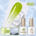Set de 2 vernis gel BORN PRETTY avec top coat effet ondulation et couleur vert citron - Ensemble 2 Pièces 04 / Ensemble deux pièces