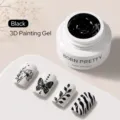 BORN PRETTY black 3D painting gel for embossed nail art designs and detailed drawing - 5ml / Black
