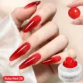 Gel d'extension d'ongles solide non collant BORN PRETTY 15ml Ruby Red 08 pour lampe UV - 08 Rouge Rubis