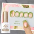 Λεπτομέρεια του BORN PRETTY πράσινου μαγνητικού gel νυχιών με καλοκαιρινό εφέ Guava. - Ροζ Πράσινο Ντεγκραντέ Μάτι της Γάτας (MY278)