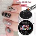 LILY'CUTE 8ml black poke nail gel for creating intricate wave and lace nail art textures - Poke Gel Set (With Tool) / Black