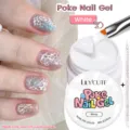 LILY'CUTE White Poke Nail Gel for lace and bubble textures, 8ml soak-off UV/LED gel - Poke Gel Set (With Tool) / White