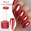 LILY'CUTE metallic red mirror effect nail polish JS04 for professional high shine finish - JS04-Mirror Red