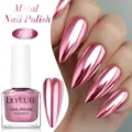 High gloss LILY'CUTE rose gold metallic nail polish with mirror chrome effect - JS05 - JS05-Mirror Light Pink