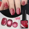 Smalto gel magnetico LILY'CUTE MC24 rosso intenso con effetto glitter boccetta 7ml - MC24
