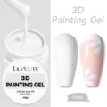 LILY'CUTE PG02 white 3D painting gel for professional embossed floral nail art designs - White
