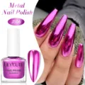 LILY'CUTE JS06 Metallic Mirror Effect Magenta Nail Polish Gel High Gloss Manicure - JS06-Mirror Purple
