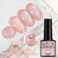 LILY'CUTE WR04 Esmalte de Uñas Reflectante con Purpurina Brillante UV LED 7ml - WR04 (Rosa Oscuro Brillante)