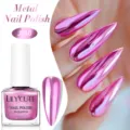 LILY'CUTE 7ml metallic mirror effect nail polish in high-shine pink chrome finish - JS10-Mirror Metal Red