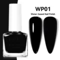 LILY'CUTE odorless black water-based nail polish with glossy and matte finish swatches - Water-Based Nail Polish / 01 Black