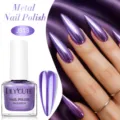 Professional metallic purple mirror finish nail polish gel JS13 by Lily'Cute for nail art - JS13-Mirror Deep Purple