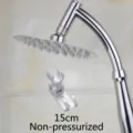 15cm large output shower head set with aluminum wall-mount bracket holder - 15cm non-pressurized aluminum seat