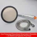 15cm high pressure handheld shower head set with 2m dense explosion-proof hose for bathroom - 15cm pressurized disassembly and washing +2 m pipe