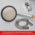 High-pressure 15cm handheld shower head set featuring a 2m hose and no-drill wall bracket - 15cm pressurized disassembly +2 m tube + no drilling
