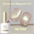 BORN PRETTY Green Cat Magnetic Gel MY220 nail polish with sparkling shimmer finish - MY220 (Light Gold Cat Eye)