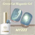 Born Pretty Green Cat Magnetic Gel in shade MY223 featuring a sparkling cat eye effect - MY223 (Light Blue Cat Eye)