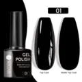 Vernis à ongles gel soak-off noir UR SUGAR 01 avec effets de finition brillant et mat - Brillant/Mat / 01 Noir