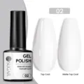 Vernis à ongles gel blanc UR SUGAR 02 avec finitions brillante et mate pour manucure - Brillant/Mat / 02 Blanc