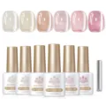 Detail view of BORN PRETTY 6pcs glass bead cat eye gel nail polish set with magnet - Set / First Makeup Style (M14)